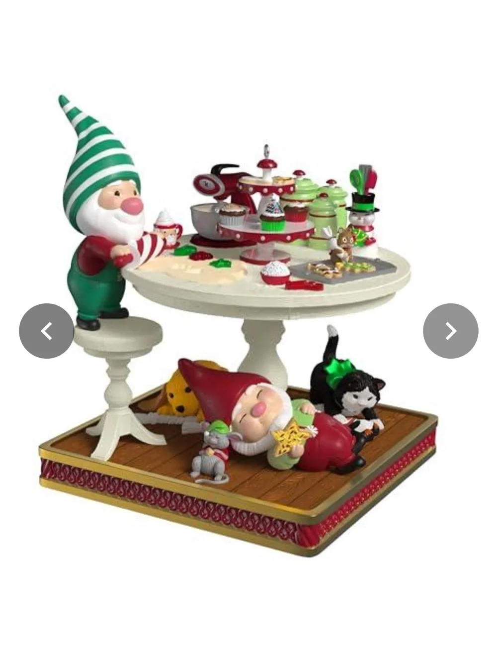 Hallmark Elf Baking Scene Ornament - Green, Red, White